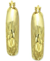 Giani Bernini Small Textured Hoop Earrings in 18k Gold-Plated Sterling Silver, 3/4" Created for Macy's