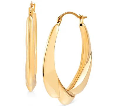 Small Sculptural Draped Hoop Earrings in 14k Gold