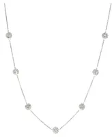 Giani Bernini Crystal Ball 18" Statement Necklace in Sterling Silver, Created for Macy's