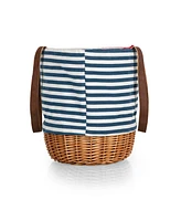 Picnic Time Coronado Canvas and Willow Basket Tote