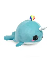 Seven20 Glitter Galaxy 48" Plush Blue Narwhal, Rainbow Spout