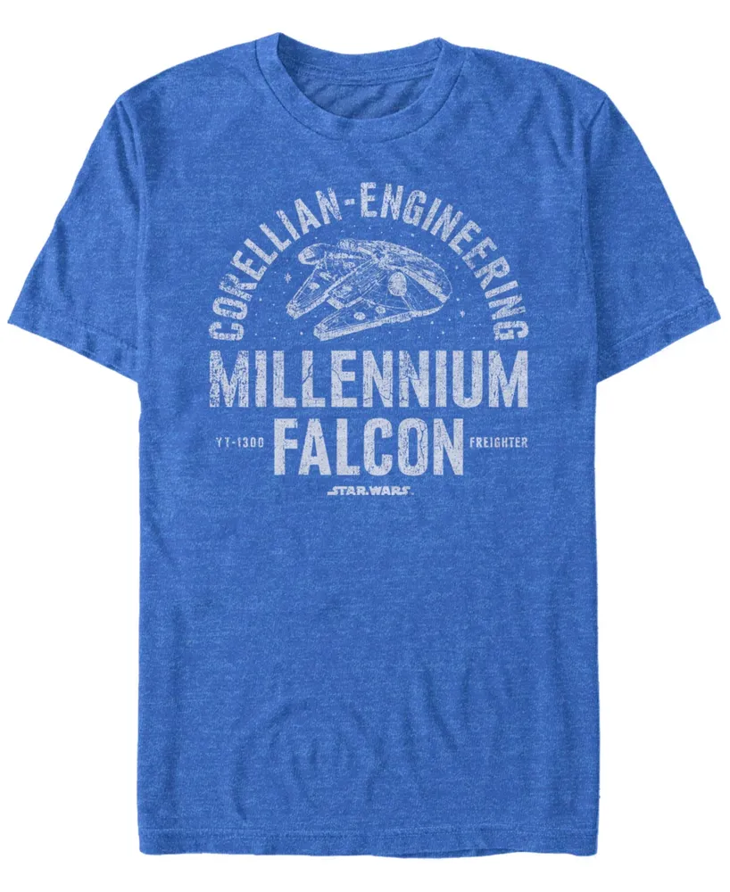 Fifth Sun Men's Star Wars Millennium Falcon Corellian Engineering Freighter Short Sleeve T-shirt