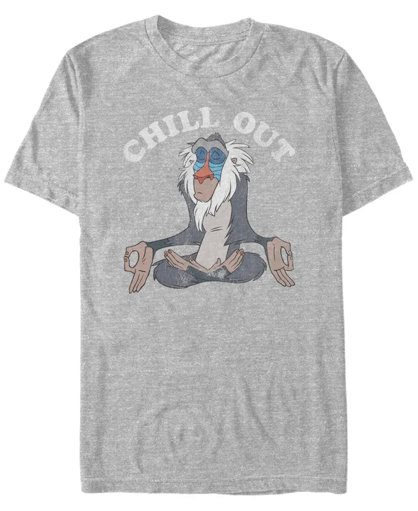 Fifth Sun Men's Disney Lion King Rafiki Chill Out Meditation Short Sleeve T-shirt