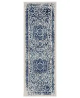 Amer Rugs Manhattan Man-39 Beige/Teal 2'6" x 7'6" Runner Rug