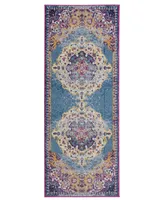 Closeout! Amer Rugs Manhattan Man-3 Blue 2'6" x 6' Runner Rug