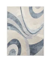 Global Rug Designs Brighton Bri13 Blue 6'7" x 9'10" Area Rug