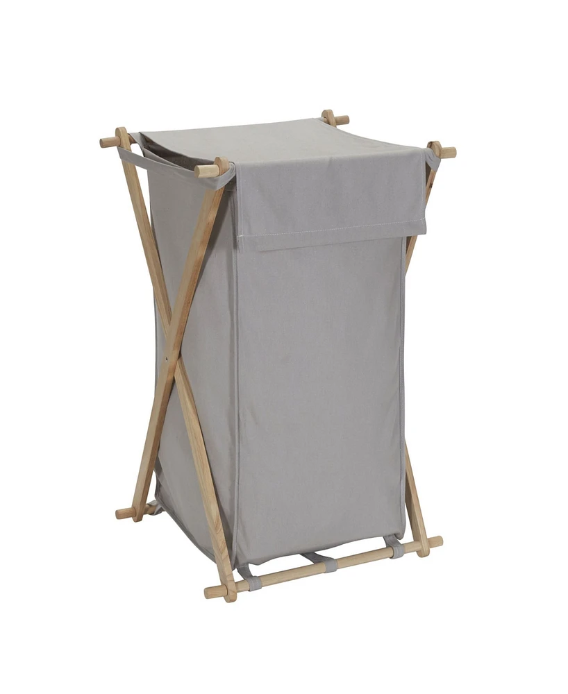 Wood X Frame Hamper