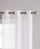 Dainty Home Cut Flower Linen Look 76" x 96" Grommet Panel Window Curtain, Set of 2