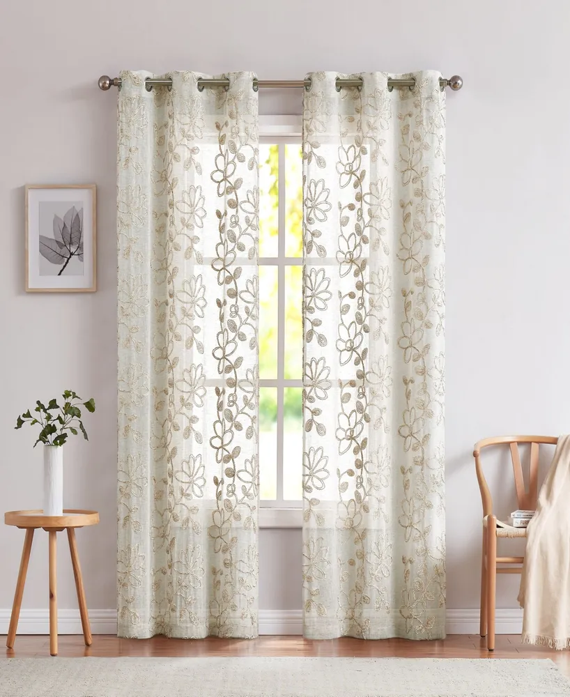 Dainty Home Rita Linen Look 76" x 84" Grommet Panel