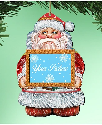 Designocracy Santa Picture Frame Ornament Set of 2