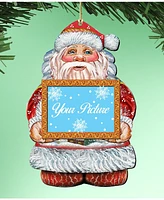 Designocracy Santa Picture Frame Ornament Set of 2