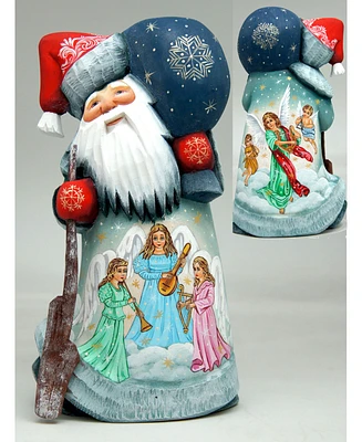 G.DeBrekht Woodcarved Hand Painted Dancing Angels Santa 2 Figurine