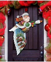 Designocracy Goose Traveling Santa Christmas Door Hanger