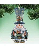 Designocracy Old World Christmas Snowman Ornament Set of 2