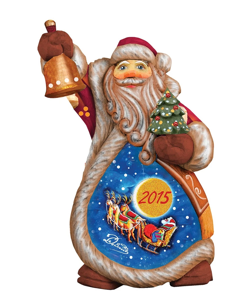 G.DeBrekht Hand Painted Celebration Santa Ornament Figurine with Scenic