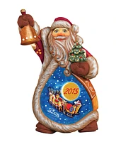 G.DeBrekht Hand Painted Celebration Santa Ornament Figurine with Scenic