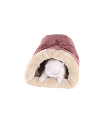 Armarkat Sleep Shape Cat Bed, Soft Cave Bed for Dog and Cat, C15HTH/Mh, Indian Red