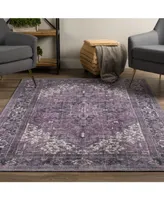 Closeout! D Style Tovia TOV03 Plum 2'3" x 7'7" Runner Rug