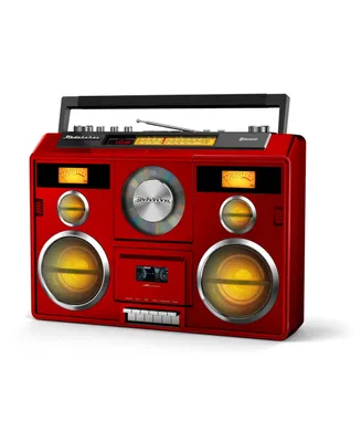 Studebaker SB2140R Sound Station Portable Stereo Bluetooth, Cd, Am/Fm Radio, Cassette Recorder