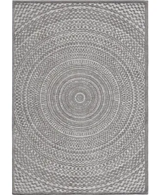 Closeout! Edgewater Living Bourne Cerulean Silver 5'2" x 7'6" Outdoor Area Rug