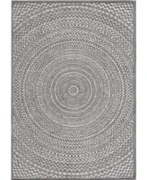 Closeout! Edgewater Living Bourne Cerulean Silver 5'2" x 7'6" Outdoor Area Rug