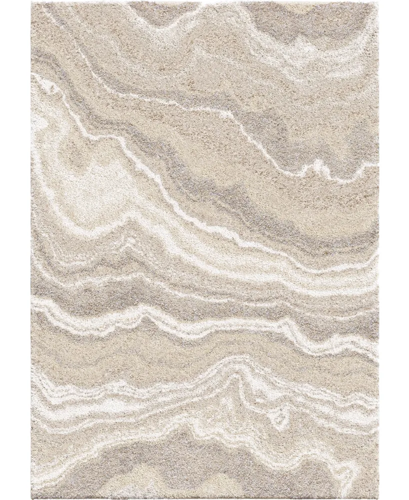 Closeout! Edgewater Living Prime Shag Cascade Ivory 7'10" x 10'10" Area Rug