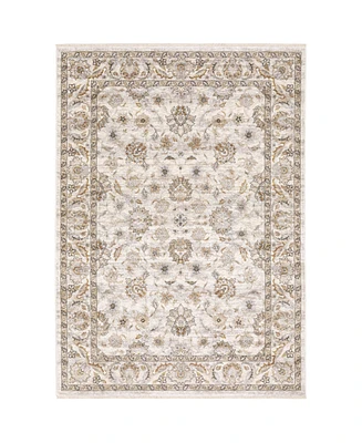 Oriental Weavers Maharaja 70E Ivory and Gray 2'3" x 7'6" Runner Rug