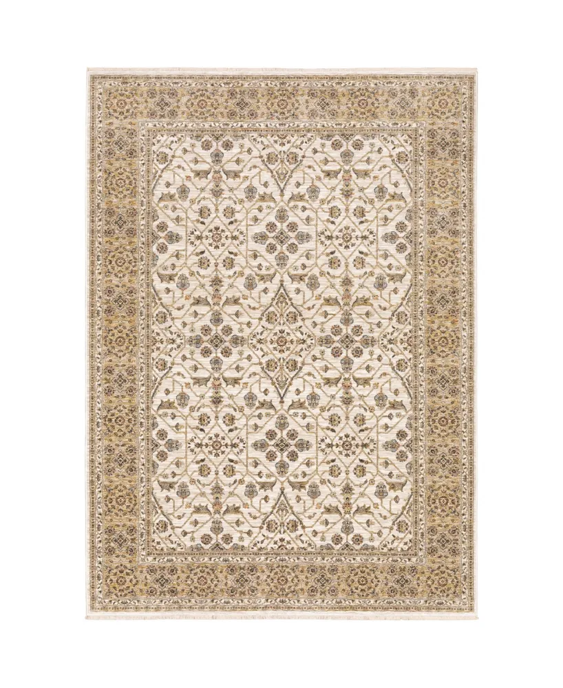 Jhb Designs Kumar Kum01 Ivory and Gold 7'10" x 10'10" Area Rug