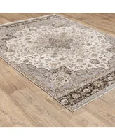 Jhb Designs Kumar Kum10 Ivory and Blue 7'10" x 10'10" Area Rug