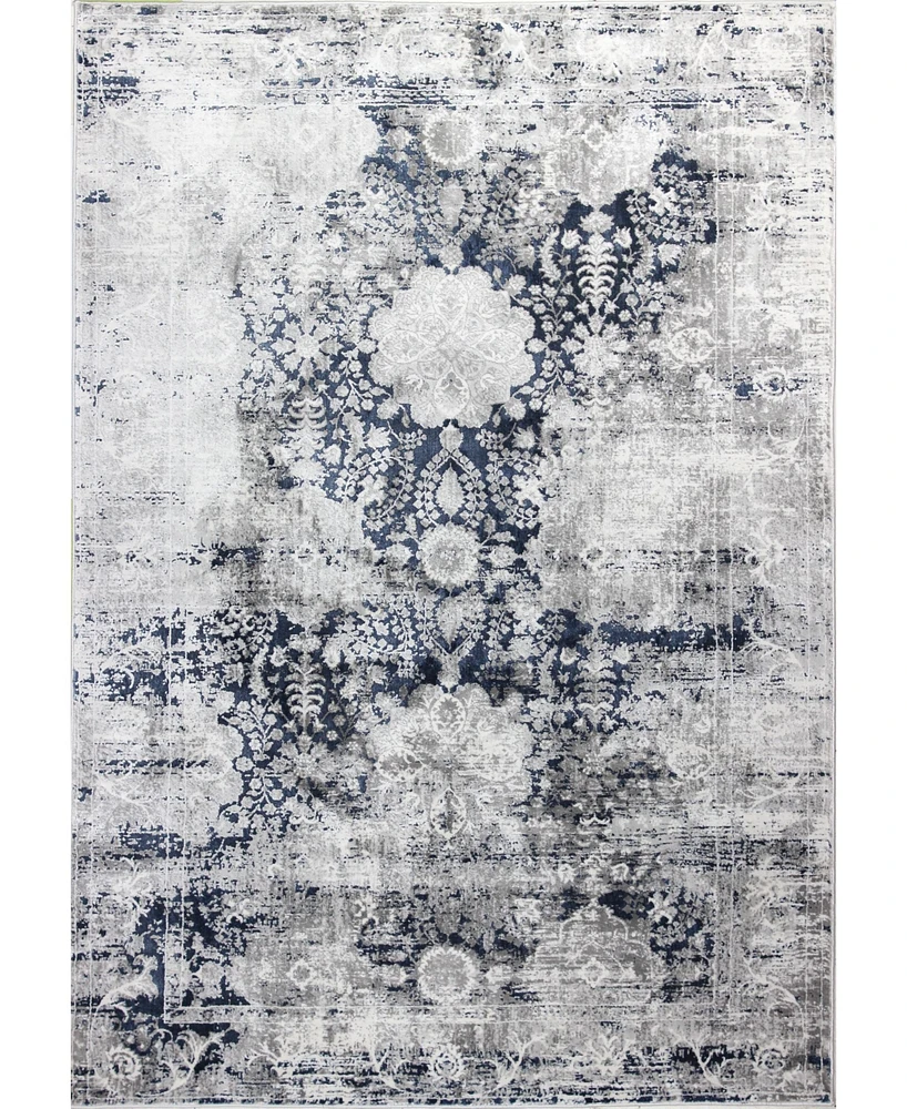 Closeout! Bashian Isle Isl-02 Gray, Blue 3'6" x 5'6" Area Rug