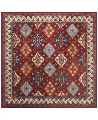 Safavieh Antiquity At509 Red and Blue 6' x 6' Square Area Rug