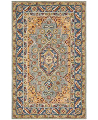 Safavieh Antiquity At504 Blue and Gold 5' x 8' Area Rug