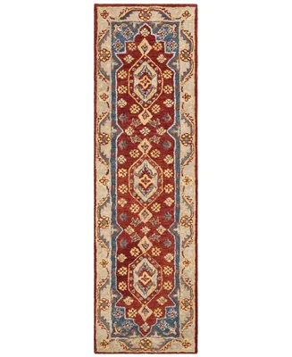 Safavieh Antiquity At503 Red and Blue 2'3" x 8' Runner Area Rug