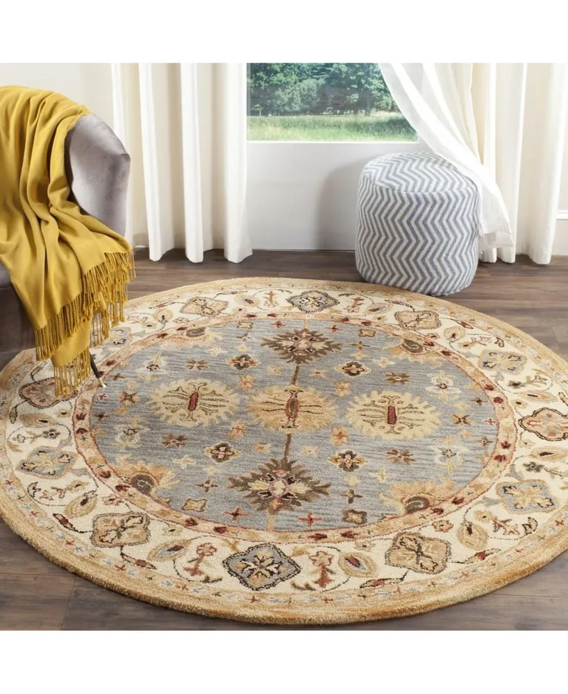 Safavieh Antiquity At847 Blue and Ivory 6' x 6' Round Area Rug