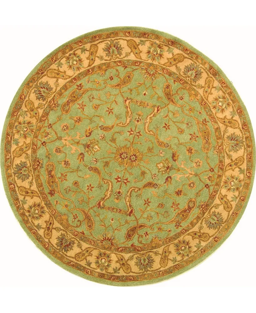 Safavieh Antiquity At311 Teal and Beige 8' x 8' Round Area Rug