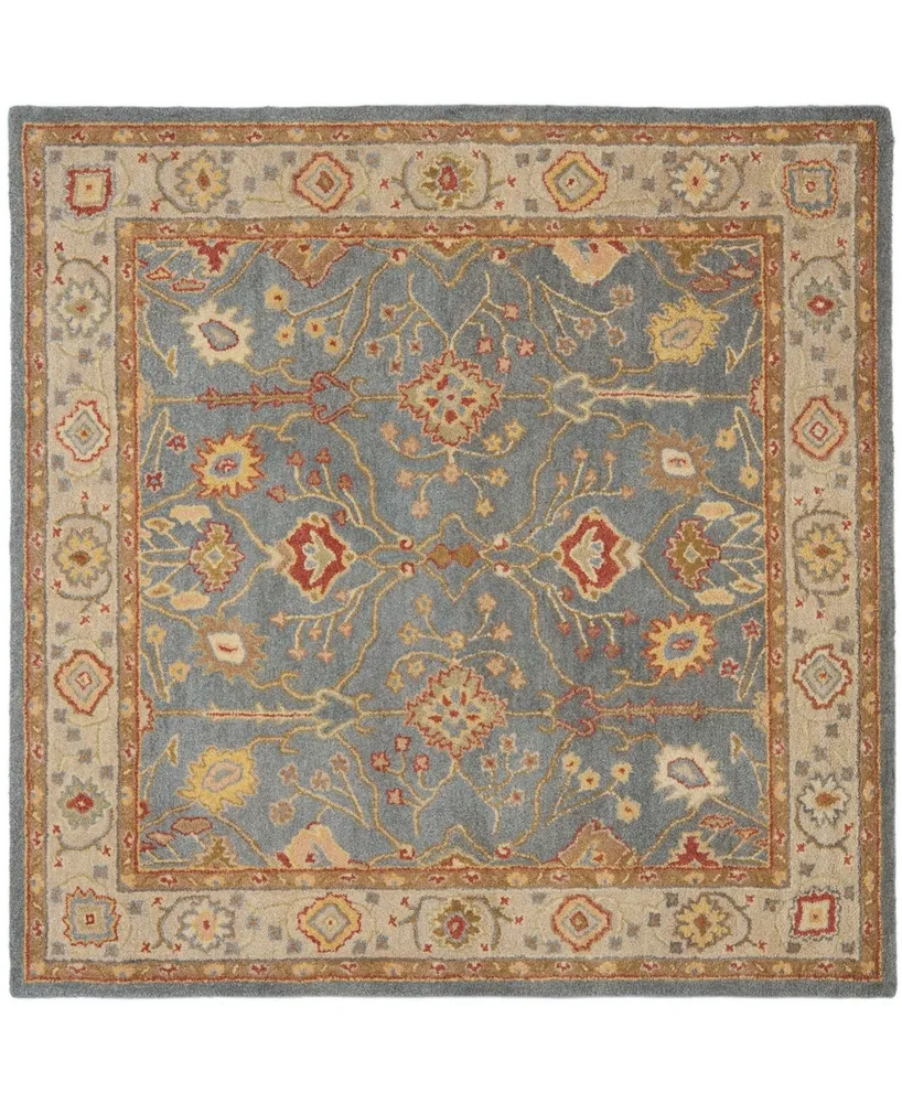 Safavieh Antiquity At314 Blue and Ivory 6' x 6' Square Area Rug