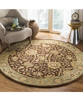 Safavieh Antiquity At249 Chocolate 3'6" x 3'6" Round Area Rug