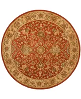 Safavieh Antiquity At249 Rust and Gold 6' x 6' Round Area Rug