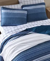 Nautica Coveside Blue Cotton Reversible -Piece Quilt Set