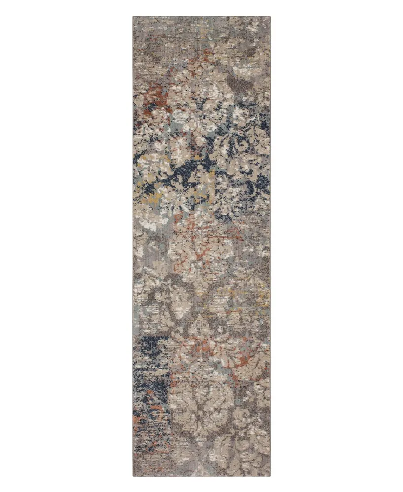 Karastan Soiree La Brea Grey 2'4" x 7'10" Runner Rug