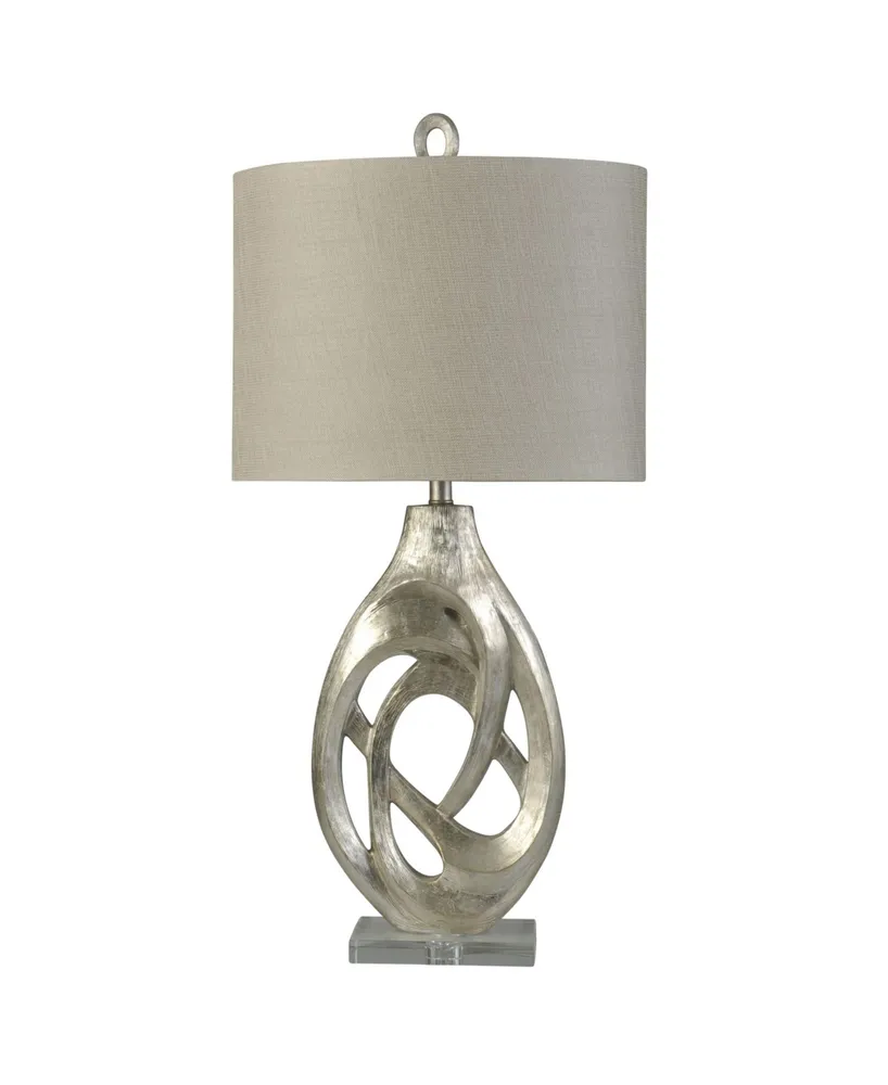 StyleCraft Champagne Silver Transitional Crystal Accented Table Lamp