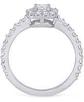 Diamond Cushion Halo Engagement Ring (1 ct. t.w.) 14k White Gold