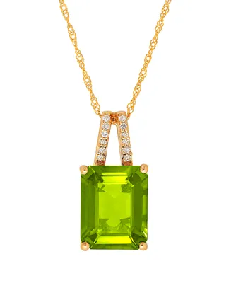 Peridot (3-3/4 ct. t.w.) & Diamond Accent 18" Pendant Necklace in 14k Gold (Also in Mystic Topaz)