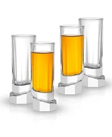 Joyjolt Aqua Vitae Off Base Octagon Shot Glasses, Set of 4