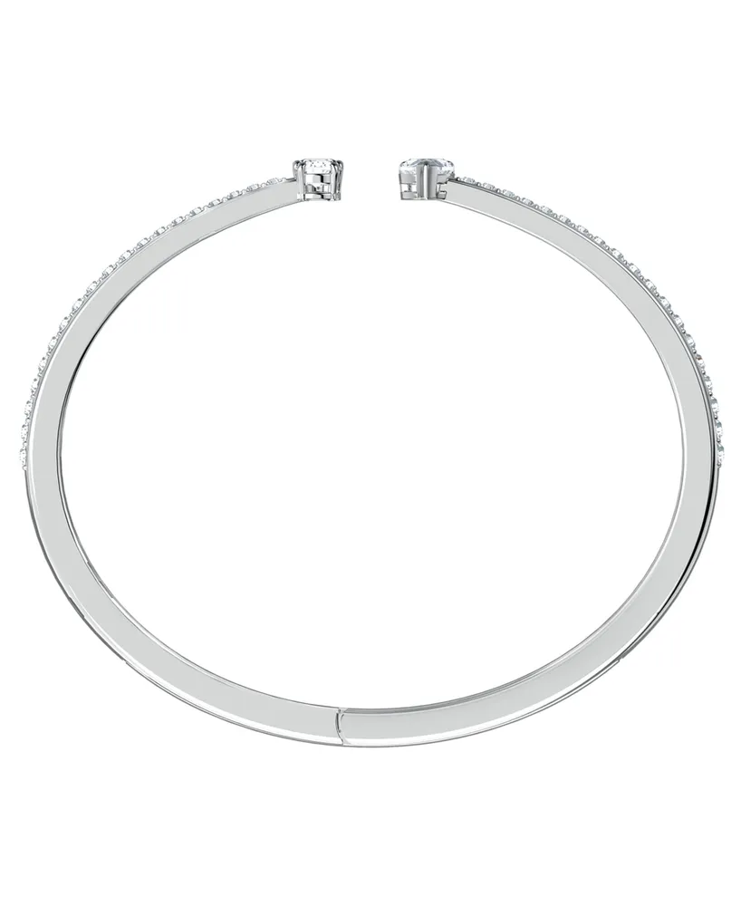 Swarovski Silver-Tone Crystal Cuff Bracelet