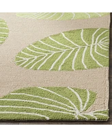 Martha Stewart Collection Lily Pad MSR2212B Tan and Green 5' x 8' Area Rug