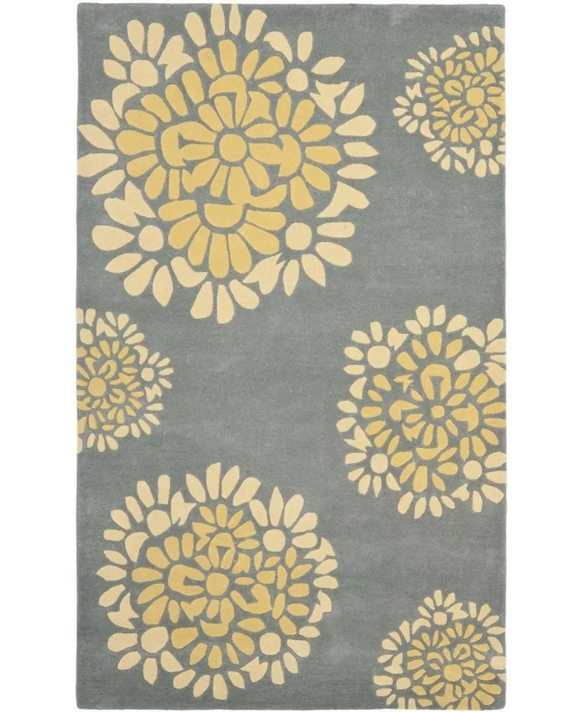 Martha Stewart Collection MSR4730B Gray and Gold 2'6" x 4'3" Area Rug