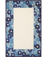 Martha Stewart Collection Poppy Border MSR3629A Azure 4' x 6' Area Rug