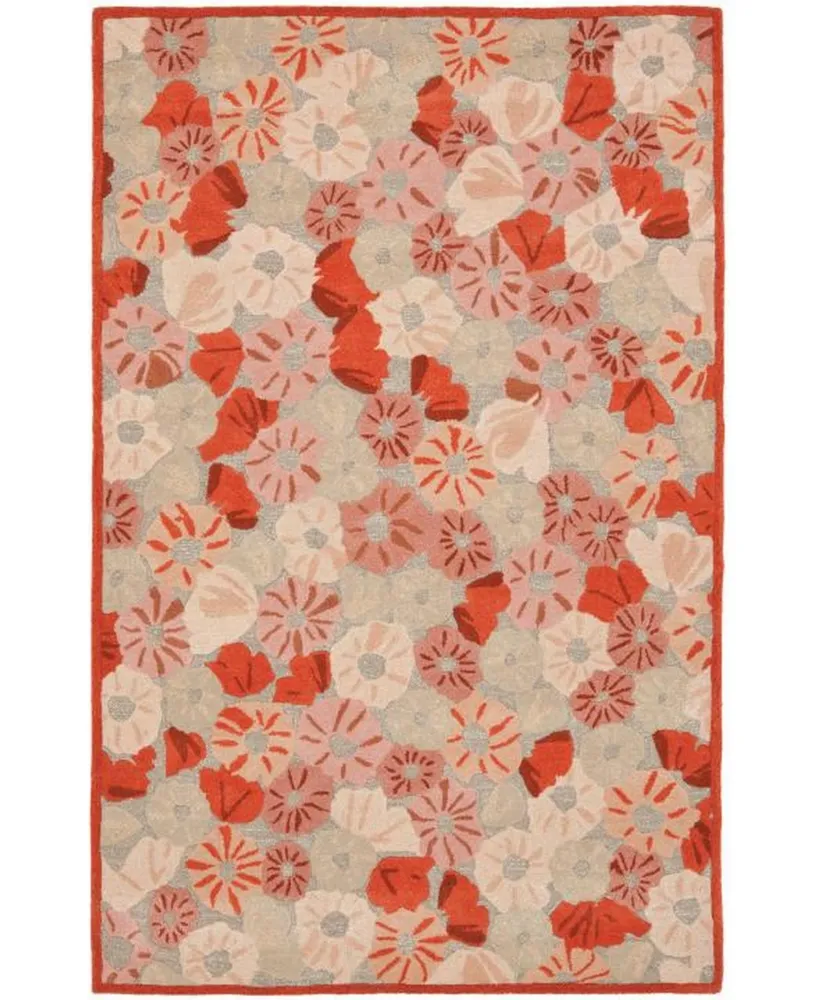 Martha Stewart Collection Poppy Field MSR3625B Terracotta 9' x 12' Area Rug