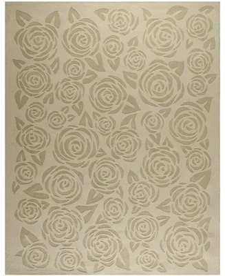 Martha Stewart Collection Block Print Rose MSR4618D Gold 9' x 12' Area Rug